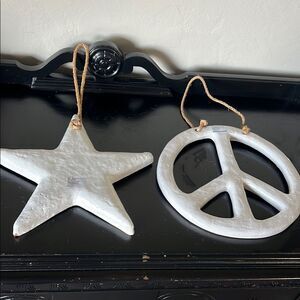 Pottery Barn Ceramic Icons Wall Art - Set of 2